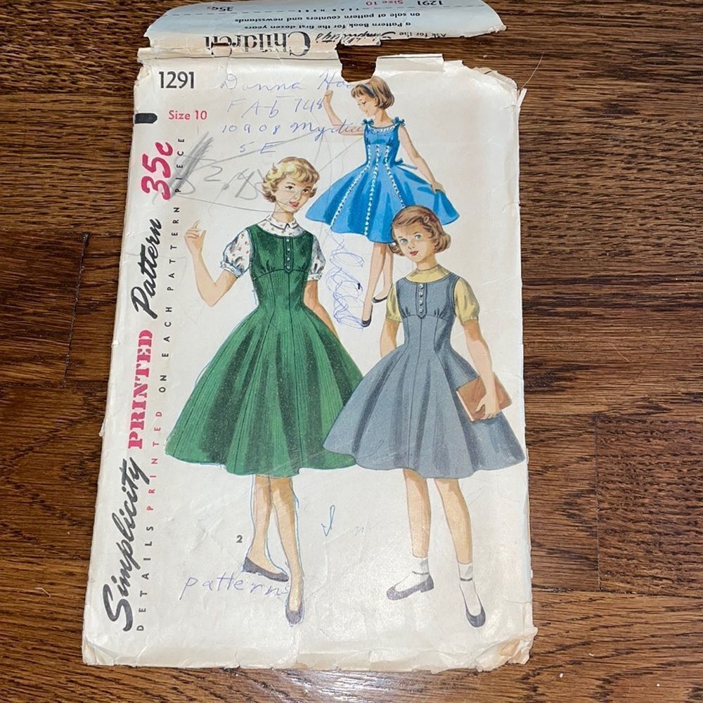 Vtg 1955 Simplicity girl’s dress,‎ jumper & blouse sewing pattern